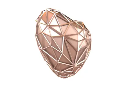 Stylish Heart V4 029 Low-poly 3D model