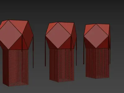 vesak lantern 3D model Low-poly 3D model