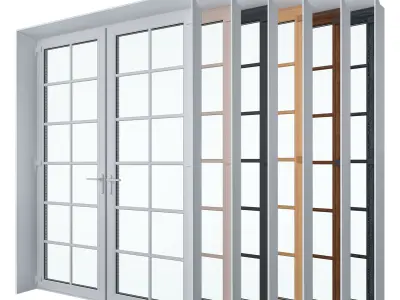 Door Set four french doors 3D model