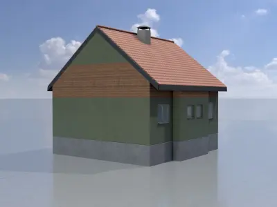 Modern single-family house version 6 L Low-poly 3D model