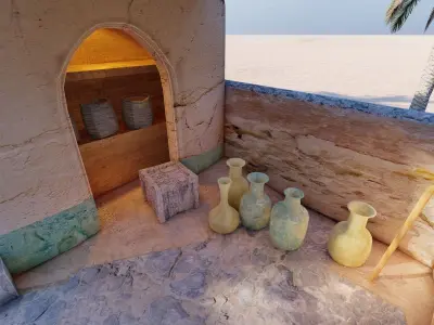 An old oriental pottery factory 3D model
