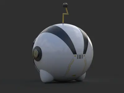 Character Cartoon Ball Robot 3D model
