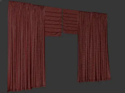 Curtains  Set in a modern style 01  3D model