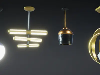 Modern Lamp Pack Low-poly 3D model