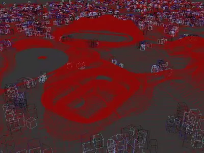 Large Urban Sports Park Masterplan with River and Domes 3D model