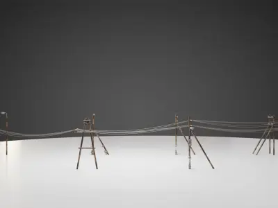 abandoned-street-lights-pack Low-poly 3D model