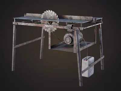 Hand Made Circular Machine Low-poly 3D model