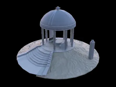 Stone gazebo Low-poly 3D model