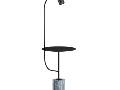 PASTEUR marble table with lamp on top 3D model