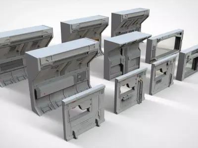 sci-fi Architecture kitbash 13 3D model