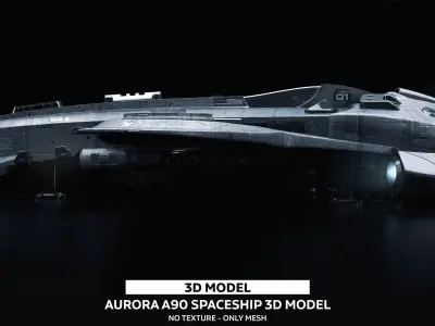 Aurora 90 Spaceship High Detailed 3D model