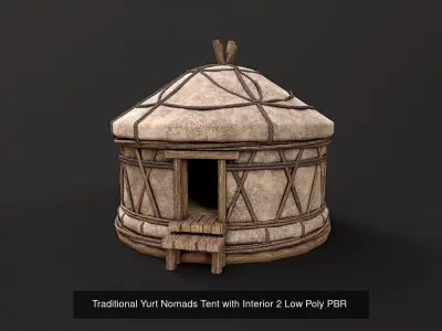 Traditional Yurt Nomads Tent with Interior Collection 3D Model Pack