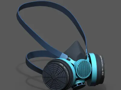 Gas mask helmet 3d safety isolated fantasy futuristic  Low-poly 3D model