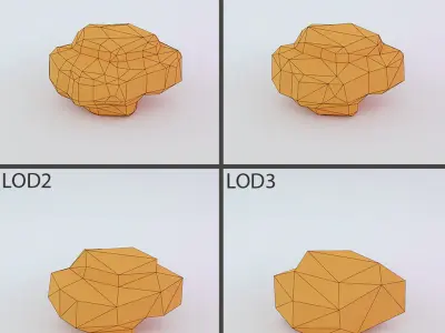 Low poly desert rocks Low-poly 3D model