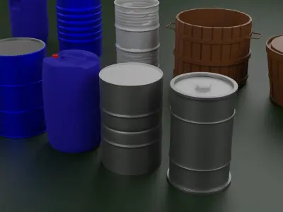 3D Models of a Variety of Barrels Free 3D model