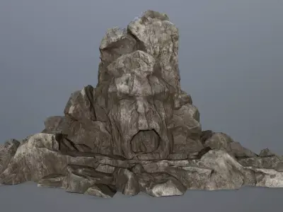 rock gate Low-poly 3D model