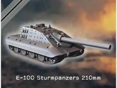 E-100 Sturmpanzers 210mm Entwicklung assault gun - Germany Easte 3D print model