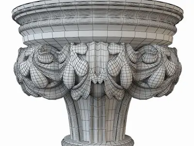 Gothic pilaster 3D model