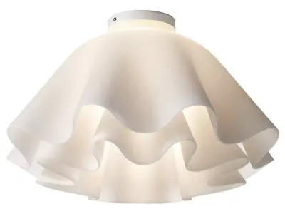Ceiling Lamp Modern White Flower Semi-Flush mount 3D model