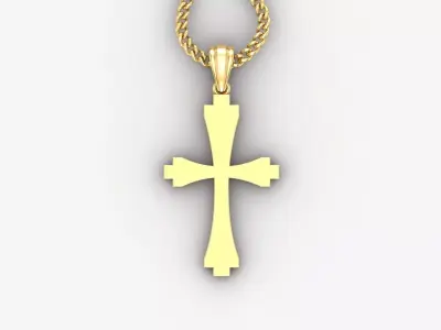Light Gold 18K Cross Pendant 1CP030 3D print model