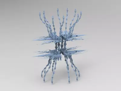 Sci fi squid gate particle accelerator whip chains 2 Low-poly 3D model