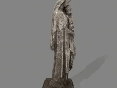 Woman Statue Low-poly 3D model
