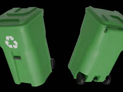 Recycling Bins - Multiple Colors Low-poly 3D model