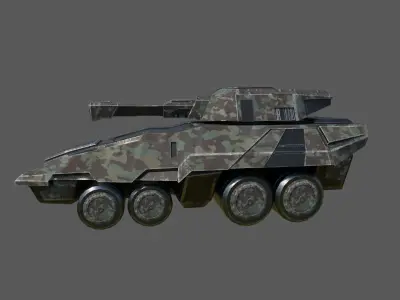 SCI FI TANK 3 Low-poly 3D model