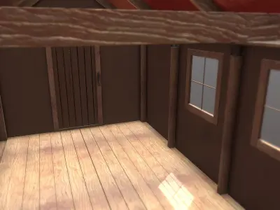 Semi-Modular Shed Low-poly 3D model