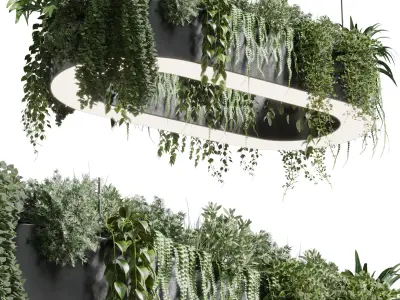 pot light - pendant plant light hanging 05 3D model