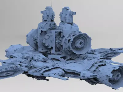 Sci-Fi Droid Prowler Ship Base 5 3D 3D model