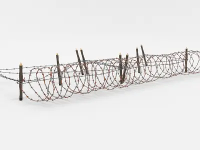 Barb Wire Obstacle 3D model