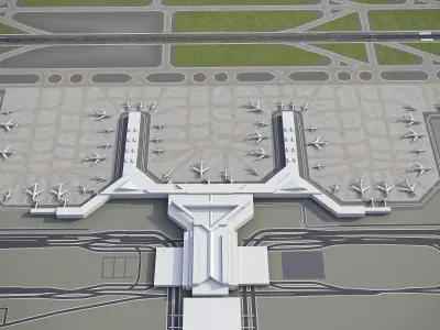 Shanghai Hongqiao International Airport - SHA Low-poly 3D model