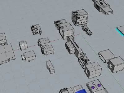 Various electronic component interfaces 3D Model 3D print model