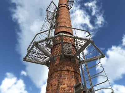 Chimney Low Poly 3d Model2 Low-poly 3D model