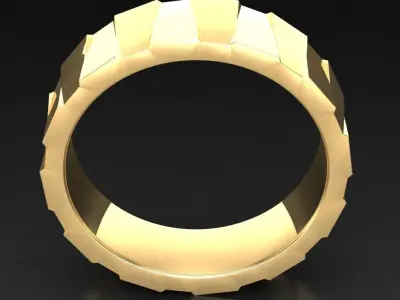 Light Gold Diamond Men Ring 2MR041 3D model