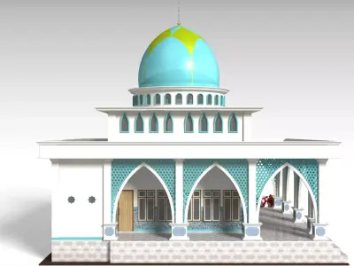 Contemporary Minimalist Mosque 3D model