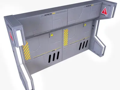 Sci-Fi Modular Wall Low Poly Low-poly 3D model
