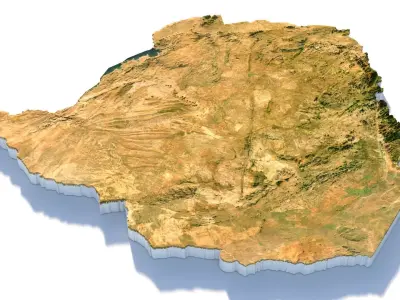 Zimbabwe Terrain country  3D model