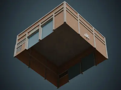 Industrial Building 1A Low-poly 3D model