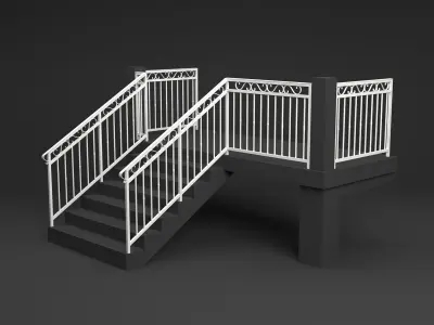  metal railings Low-poly 3D model