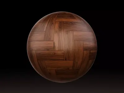Procedural Dark Oak Herringbone Texture