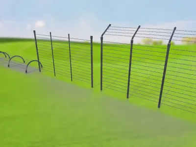 Netting Mesh Fence Kit  Low-poly 3D model