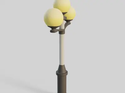 Cartoon Street Light 9 Low-poly 3D model