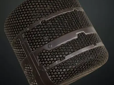 Dark Futuristic Perforated Metal Grill Transparent PBR Seamless Texture