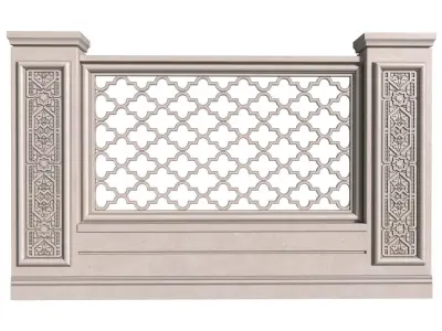 Fence in oriental style 3D model