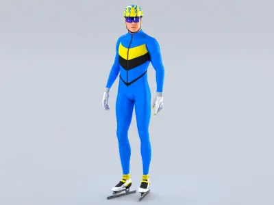 Speed Skater Short Track Animated HQ 001 Standard License 