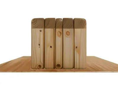 Simple Wooden Bench 3D Model Low-poly 3D model