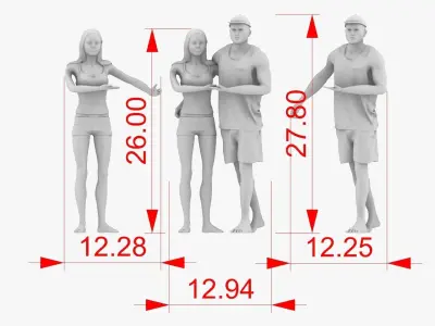 Young Couple 3D print model