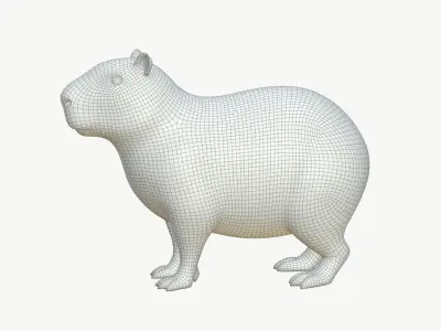  Realistic 3D Capybara Model Game Ready 